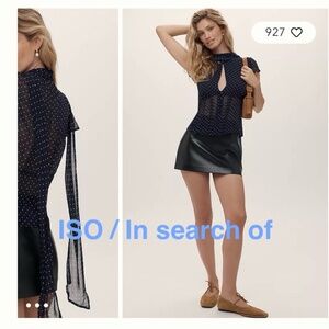 ISO / in search of Anthropologie Sheer Tie-neck Blouse - Navy
